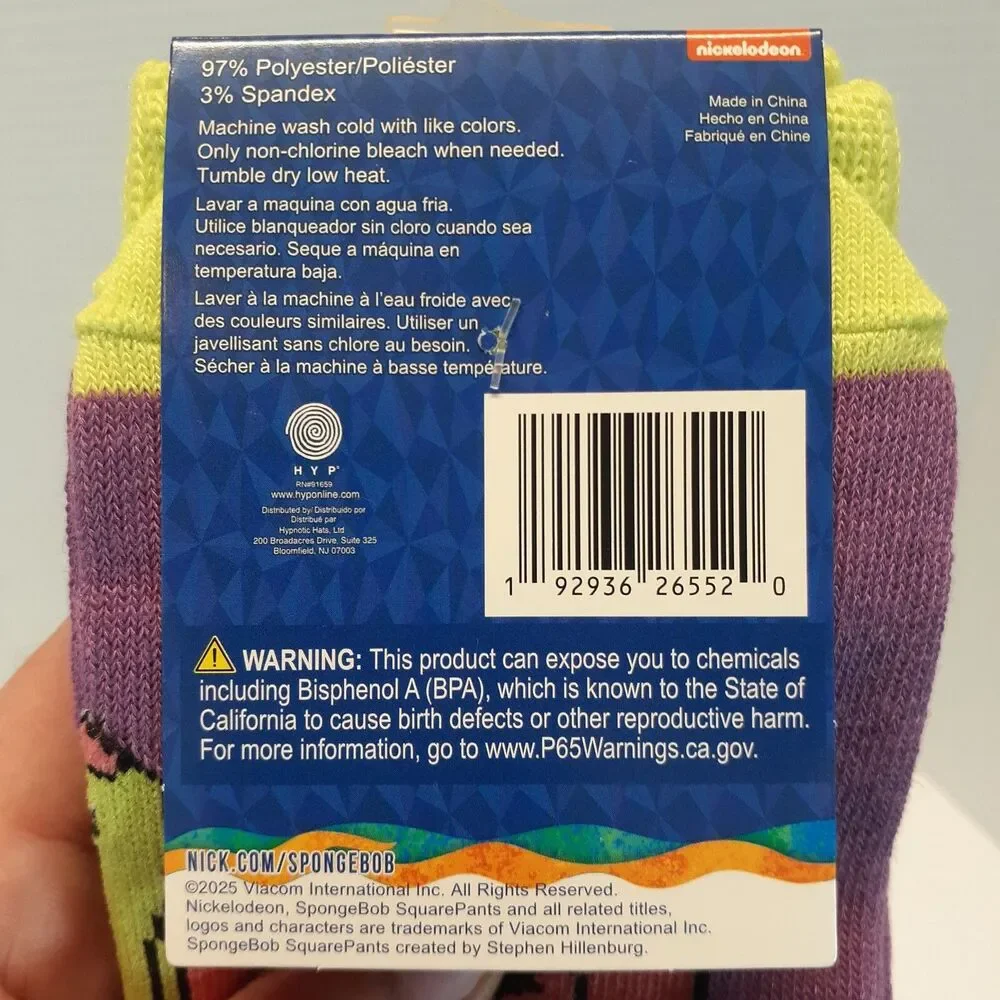 SpongeBob Square Pants Patrick 4-pair (2 Crew/2 Ankle) Womens Sz 9-13 Socks NWT